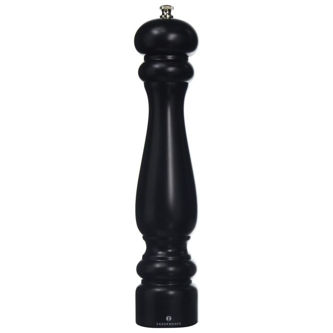 Zassenhaus 20526 Potsdam Macinapepe in Legno di Faggio con Meccanismo in Ceramica Made in Germany Altezza 30 cm colore Nero opaco