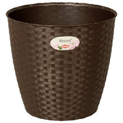 Stefanplast 2075991 Natural Coprivaso effetto rattan 19 cm 3 L per vasi da 17 cm uso interno esterno colore Moka