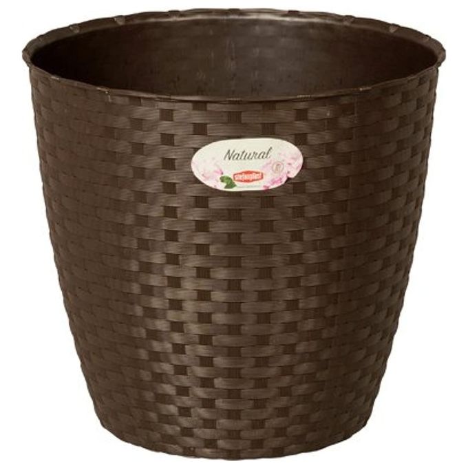Stefanplast 2075991 Natural Coprivaso effetto rattan 19 cm 3 L per vasi da 17 cm uso interno esterno colore Moka