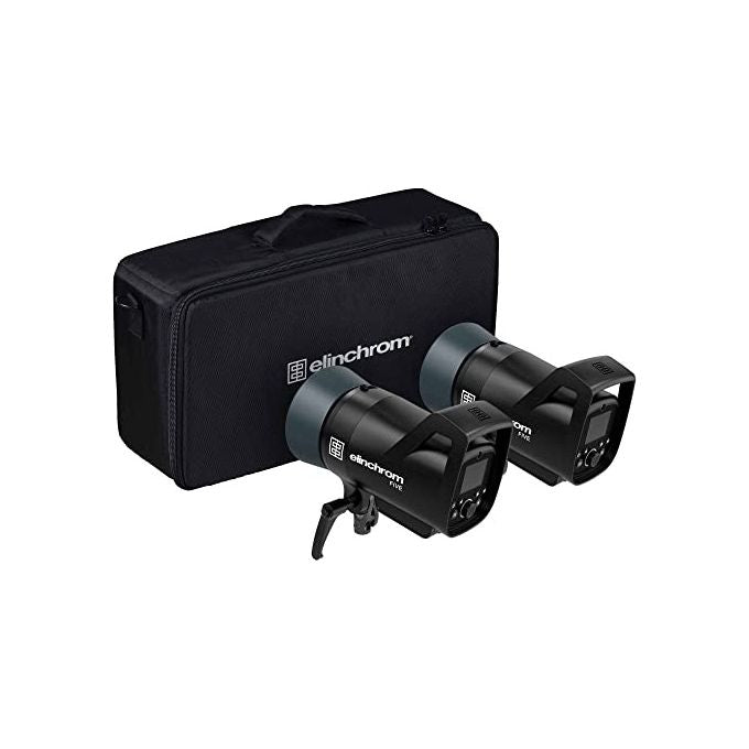 Elinchrom 20961.2 FIVE Kit Flash Monolight a Batteria Doppia Testa 522 Ws Ricarica USB-C colore Nero