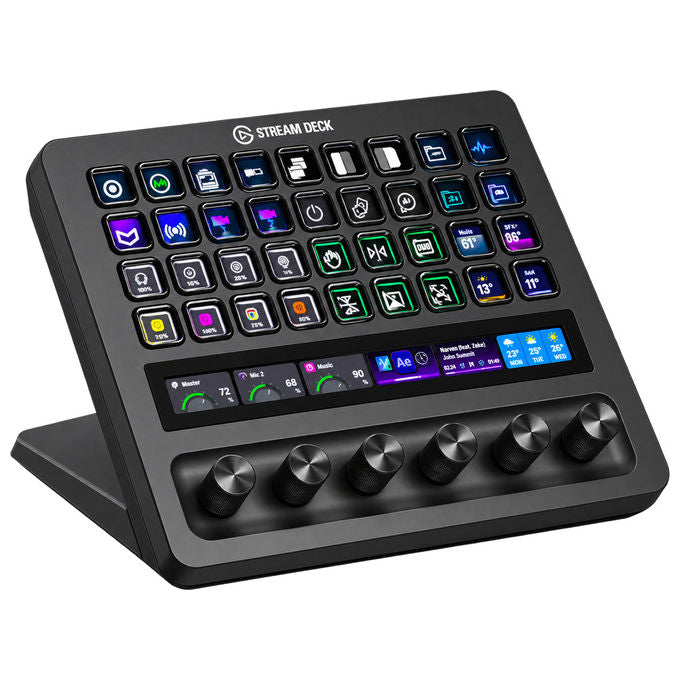 Elgato 20GBX9901 Stream Deck + XL Controller per Streaming e Automazione con 36 Tasti LCD Personalizzabili 6 Manopole Rotanti e Touch Bar colore Nero