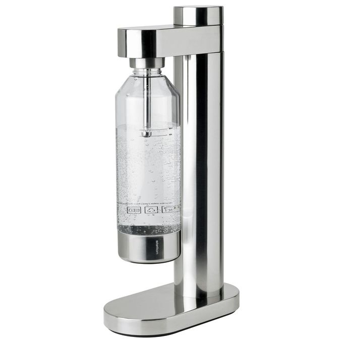 Stelton 2100 Brus Erogatore di acqua frizzante in acciaio inox capacita' 0,8-0,85 l compatibile con cartucce CO2 standard colore Argentato