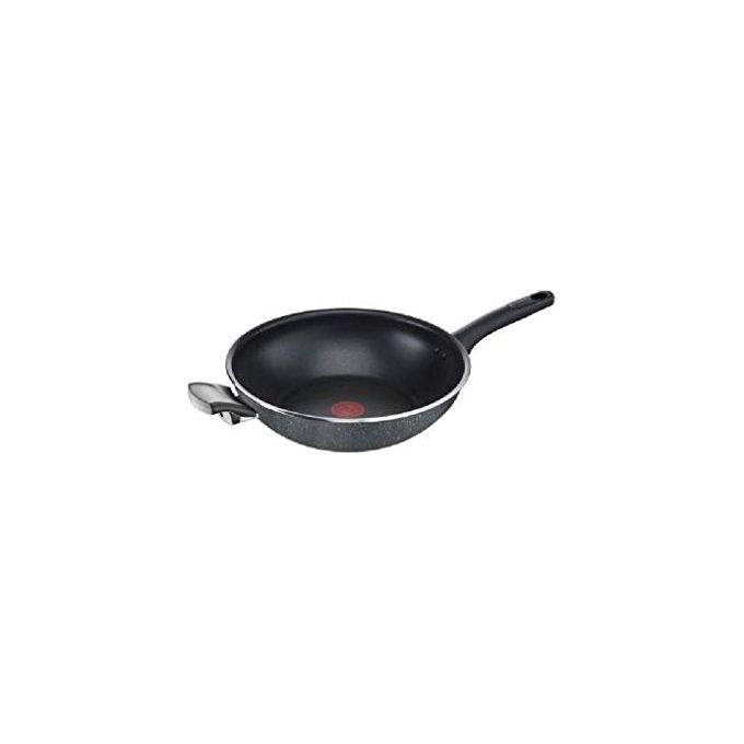 Lagostina LAG630H30 Performa Wok Antiaderente con Manico Lungo e Maniglia 30 cm con Tecnologia Thermo Signal e Fondo Rinforzato per Induzione colore Nero