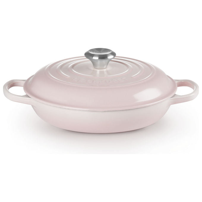 Le Creuset 21180267774430 Tegame Basso Rotondo Ghisa 26 cm 2.2 L per Forno e Induzione colore Shell Pink