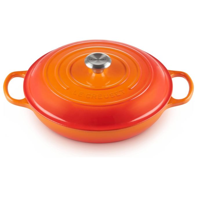 LE CREUSET LS2532-302SS Tegame basso Evolution in ghisa vetrificata 30 cm 3.2 l per tutte le fonti di calore incluso induzione colore Arancione
