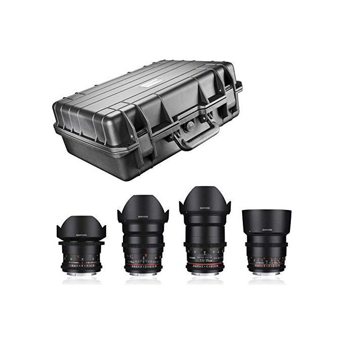 Samyang 21983 Video DSLR Basic Set II Kit Obiettivi 14mm 24mm 35mm 85mm f-1.5 f-3.1 Sony E colore Nero