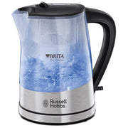 Russell Hobbs 22850-70 Purity Bollitore Elettrico 1 L 2200 W Filtro Brita Luce LED Base 360° colore Nero Argento Trasparente