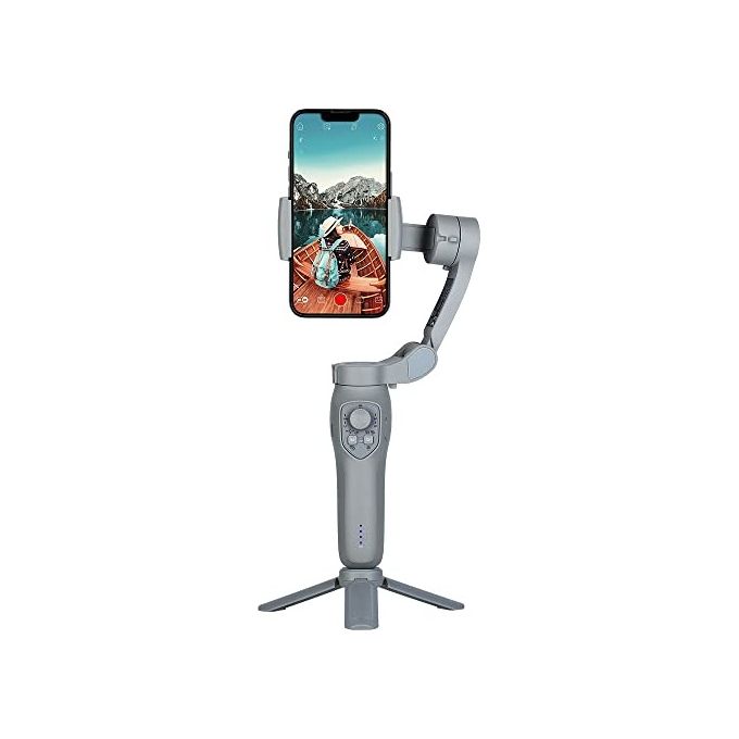 Rollei 22946 Steady Butler Mobile 3 SE Stabilizzatore Smartphone 3 Assi Pieghevole Compatto con Batteria 2000 mAh Fino a 5 Ore di Autonomia colore Grigio