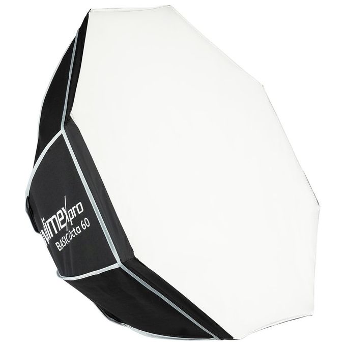 Walimex pro 23419 Basic Softbox Octagon 60 cm con Diffusore Anteriore e Intermedio Rotazione 360° Adattatore Bowens incluso colore Nero