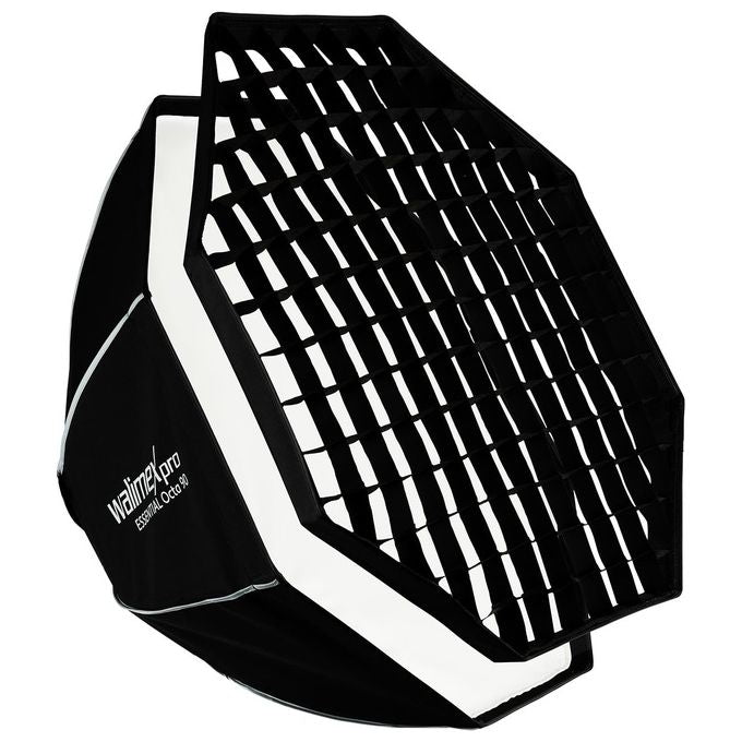 Walimex pro 23421 Essential Softbox Ottagonale 90 cm con Griglia Adattatore Bowens e Borsa di Trasporto colore Nero
