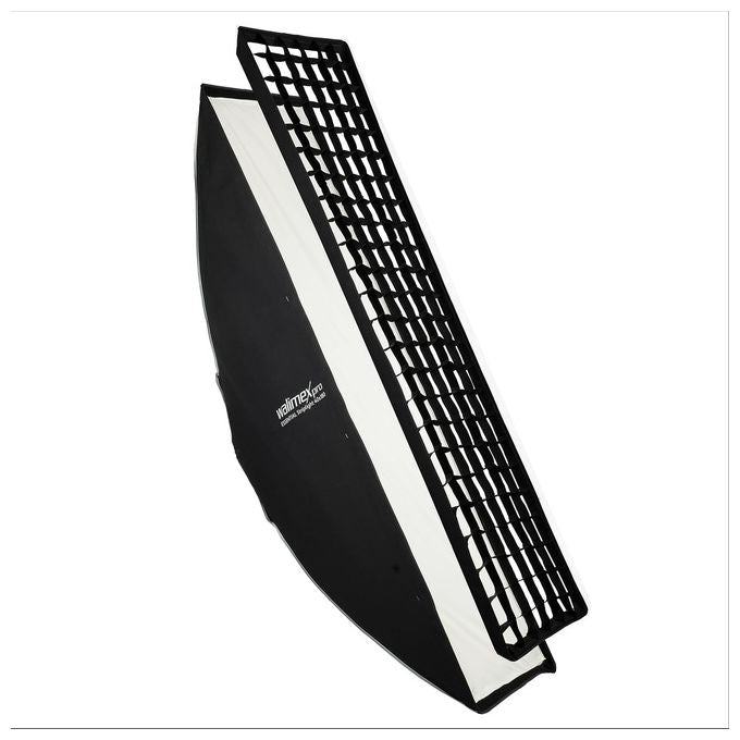 Walimex pro 23428 Essential Striplight Softbox Strip-Light 40x180 cm Rotazione 360° con Griglia e Adattatore Bowens colore Nero