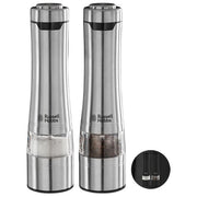 Russell Hobbs 23460-56 Classic Set Macinini Sale e Pepe Elettrici Ceramica Regolabile Luce LED a Batteria colore Acciaio Inossidabile