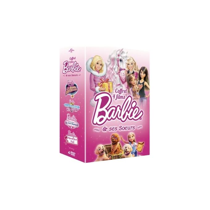 Universal Pictures Barbie e le Sue Sorelle Cofanetto 4 DVD Film d'Animazione La Grande Avventura dei Cuccioli Alla Ricerca dei Cuccioli Club Ippico Un Meraviglioso Natale