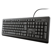 Trust 23982 TK-150 Tastiera Cablata USB Layout Spagnolo QWERTY 104 Tasti Silenziosi Resistente Agli Sversamenti 1.8 m colore Nero