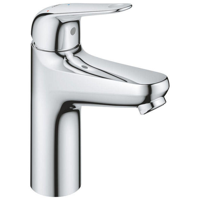 Grohe Swift miscelatore monocomando per lavabo, taglia M, cromo, scarico Push-Open, cartuccia ceramica 28 mm, avvio a freddo
