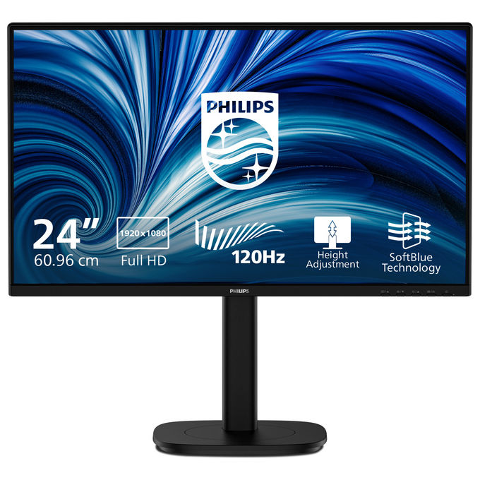 Philips 24B2N3200A-00 Serie 3000 Monitor PC 23.8'' FHD IPS 120Hz Altezza Regolabile colore Nero