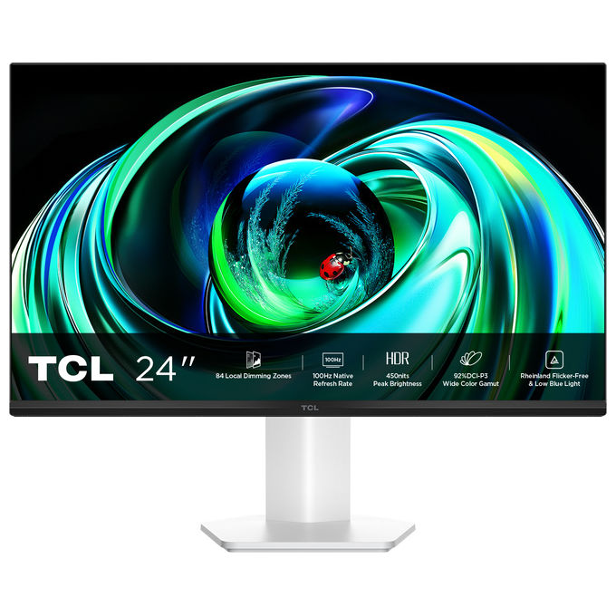TCL 24G54 Monitor Gaming Mini-LED 23.8'' FHD 100 Hz 450 cd-m² 5 ms VESA HDR400 99% sRGB colore Bianco