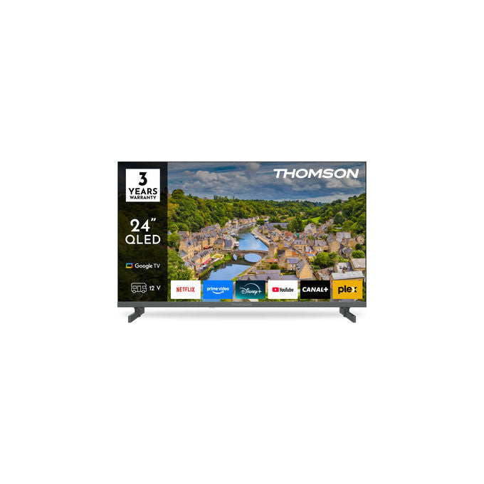 Thomson 24HQG3S15C Smart TV QLED 24'' HD Google TV Wi-Fi Bluetooth HDR10 DVB-T2 3 HDMI colore Grigio
