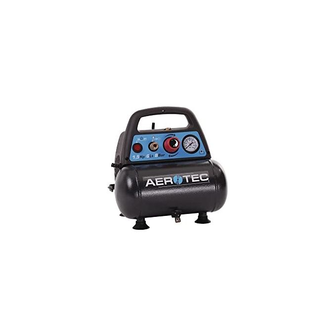Aerotec 200664 Airliner 6 Compressore a pistoni portatile 1,1 kW 6 l 8 bar senza olio colore Nero