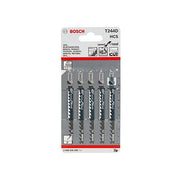 Bosch 2608630058 Speed for Wood Lame per Seghetto Alternativo T 244 D HCS 100 mm passo 4,0-5,2 mm 5 pezzi