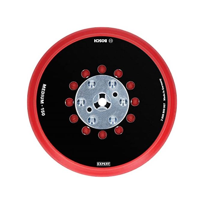 Bosch 2 608 900 007 EXPERT Supporto per Disco Abrasivo 150 mm Attacco M8 + 5-16 inch Versione Media colore Nero Rosso
