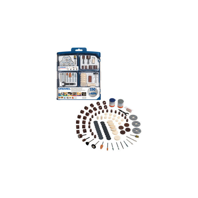 Dremel 2615S724JA Set di Accessori per Utensile Multifunzione 150 Pezzi con Accessori EZ SpeedClic per Tagliare Incidere Levigare e Pulire colore Nero