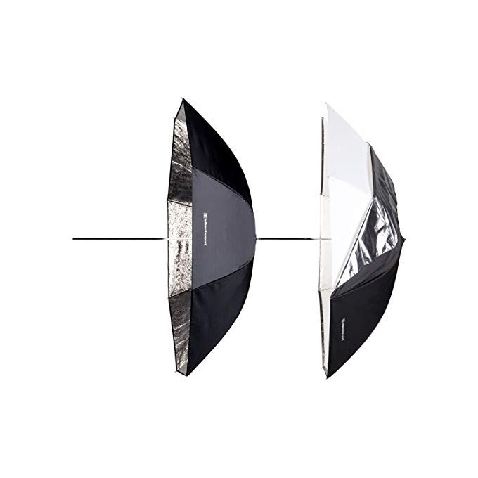 Elinchrom E26362 Kit Ombrelli To Go 105 cm Ombrello Silver e Bianco-Traslucido colore Silver e Bianco