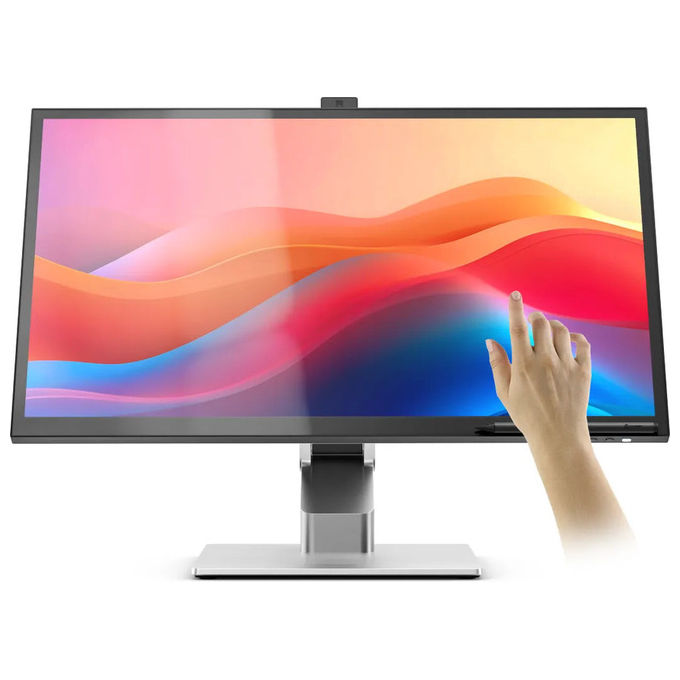 ALOGIC 27C4KPDTF Clarity Fold Touch Monitor 27'' 4K UHD Touchscreen Webcam 65W Power Delivery colore Argento