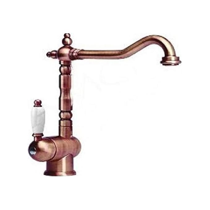 Crolla 2800VO Miscelatore Cucina Monocomando Rustico Bocca Girevole colore Vecchio Ottone Stone-Rame