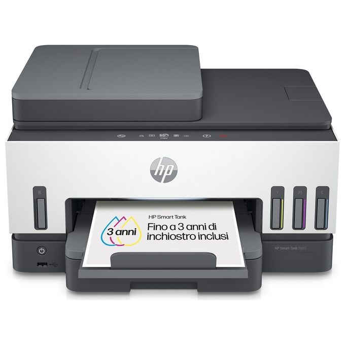 HP 28C02A Smart Tank 7605 Stampante Multifunzione Inkjet a Colori 15 ppm ADF 35 fogli Wi-Fi Fronte Retro Automatica colore Grigio