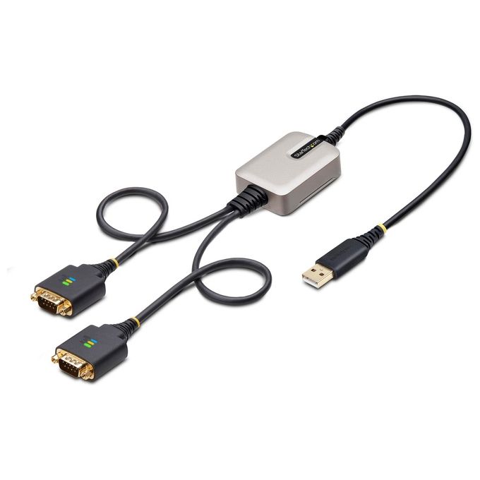 StarTech.com, Cavo USB Seriale a 2 porte, 60 cm, USB-A a DB9 RS232, Nero-Grigio