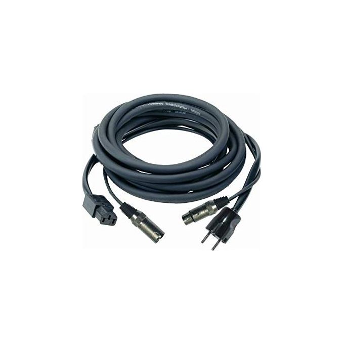Quik Lok S-396-10 Cavo Audio e Alimentazione per Casse Attive 10 Metri con Connettore XLR Maschio e Spina Schuko colore Nero