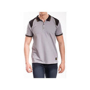 Rica Lewis 5430323 Workts Polo Uomo Stretch Manica Corta 95% Cotone 5% Elastan Inserti Spalle Neri colore Grigio