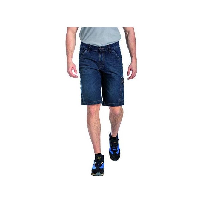 Rica Lewis SUNCARP3906 Bermuda da lavoro denim elasticizzato Fibreflex taglio falegname multi tasche colore Blu Denim
