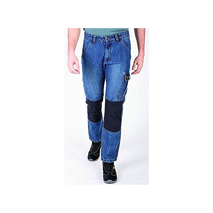 Rica Lewis 5430034 CORJE2 Pantaloni da Lavoro Multitasche Rinforzi Cordura Ginocchia CE EN ISO 13402 colore Blu Denim