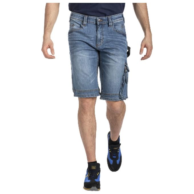 RICA LEWIS 5430247 Sunjoba Bermuda da Lavoro Denim Elasticizzato Fibreflex 99% Cotone 1% Elastan Vita Alta Taglia 48 colore Denim