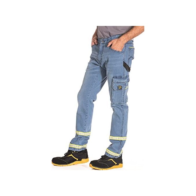 Rica Lewis 5430003 Claro Pantaloni Jeans da Lavoro Multitasche Stretch 98% Cotone Taglia 50 colore Denim Fluo
