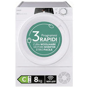 Candy RO EH8N3TE-S RapidÓ Asciugatrice Pompa di Calore Inverter 8 Kg Classe C Wi-Fi EasyCase Kilo Detector (85x59.6x43.2 cm) colore Bianco