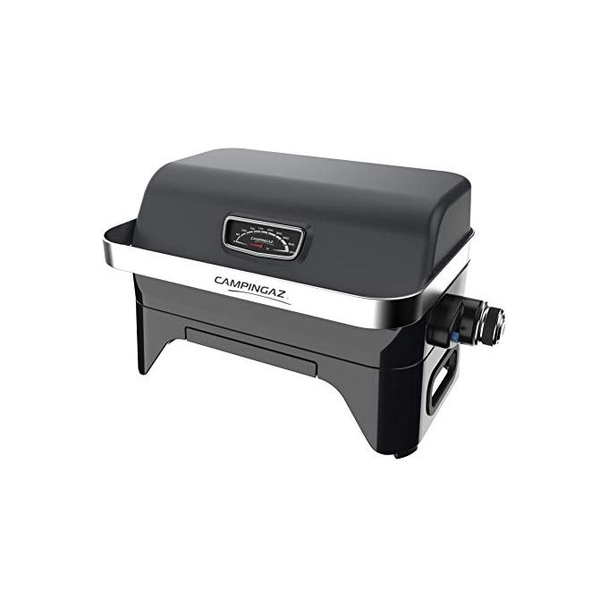 Campingaz 2000036956 Attitude 2go Barbecue a Gas Portatile da Tavolo 1 Bruciatore 2.4 kW Griglia Ghisa 48x26 cm colore Nero