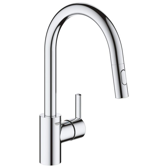 Grohe 31486001 Feel Miscelatore Monocomando Lavello Doccetta Estraibile 2 Getti Monoforo Bocca Girevole 360° colore Cromo