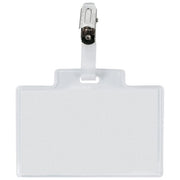 SEI Rota 318007 Supporto per badge in PVC trasparente con clip a pinza Formato 9 5x6 cm 100 pz colore Bianco