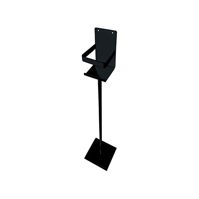 Vigor 3289890 Colonnina da Pavimento Porta Flacone Igienizzante Acciaio Zincato 120 cm Base 25x25 cm