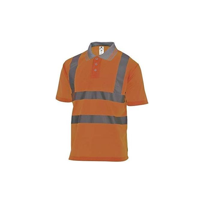 Deltaplus OFFSHORGT Offshore Polo Maniche Corte Alta Visibilita' 100% Poliestere 160 g-m² Classe 2 colore Arancione Fluo