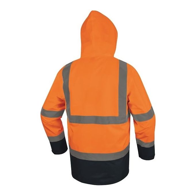 Delta Plus 5426310 SPEEDOMTM Parka Impermeabile 5 in 1 EN ISO 20471 Classe 3 EN 343 Gilet e Maniche Staccabili colore Arancio Fluo Blu Navy