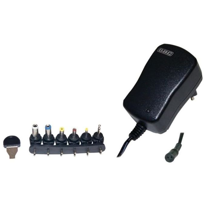 GBC 34.0106.25 Alimentatore Universale Switching 7,2 W 3-12 Vcc 600 mA 6 Spinotti Intercambiabili colore Nero
