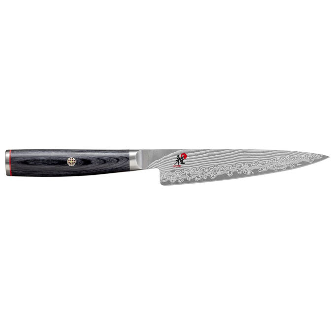 Miyabi 346801110 5000 FCD Coltello Shotoh Lama 13 cm Acciaio FC61 49 Strati Damasco Manico Pakka Nero con Dettagli Scarlatti colore Nero