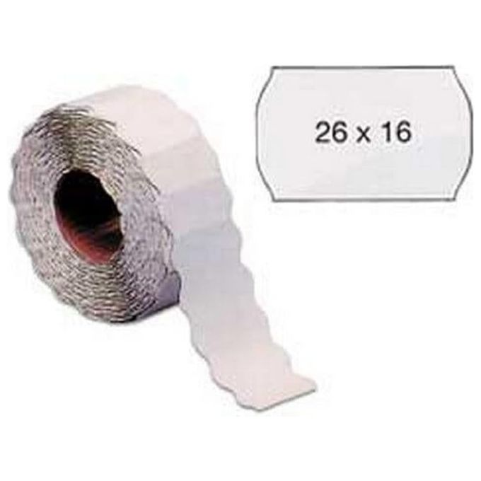 MarkIn 3502616PER Etichette per Prezzatrice 16 Rotoli 100 Etichette per Rotolo Adesivo Permanente Formato 26x16 mm a Onda colore Bianco
