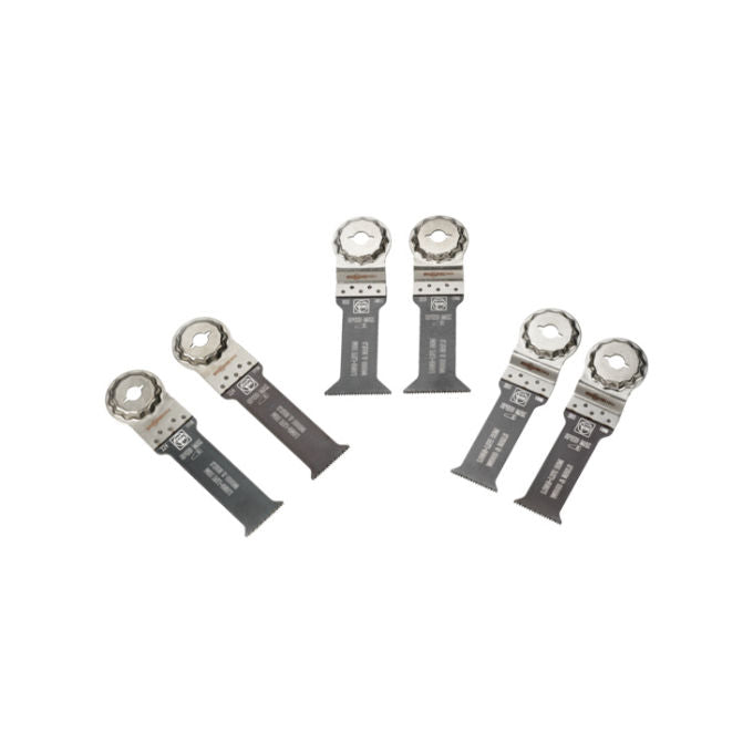 Fein 35222967050 Set di lame per utensili multifunzione StarlockMax 6 pz lame E-Cut extra lunghe per legno e metallo colore Nero