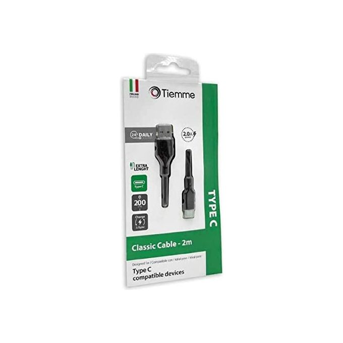 Tiemme 3680K Cavo USB Tipo A Type C 18 W 2 m colore Nero