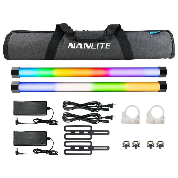 NANLITE 3850 PavoTube II 15X Luci Effetto Colore RGBWW 2 Kit con Effetti Speciali e Controllo Bluetooth e DMX colore Nero